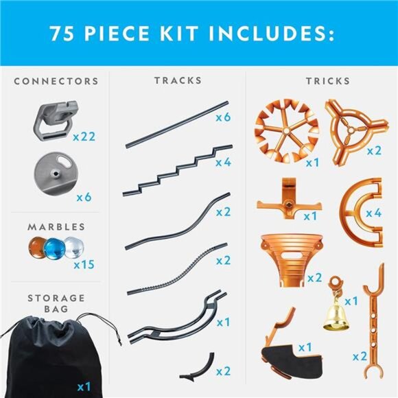 NATIONAL GEOGRAPHIC Magnetic Marble Run‎ 75-Pcs STEM Building Set for Kids Toys - Picture 6 of 6